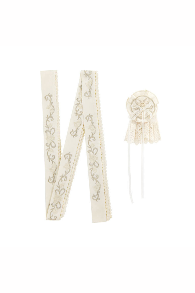 Lace Patchwork Top + Long Skirt + Belt