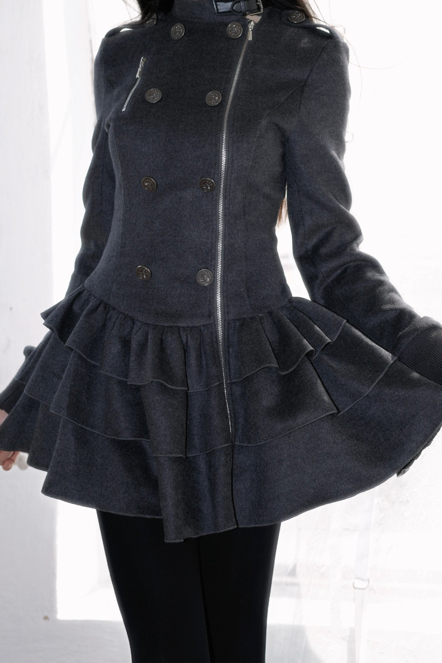 Gothic Ruffle Tiered Dress
