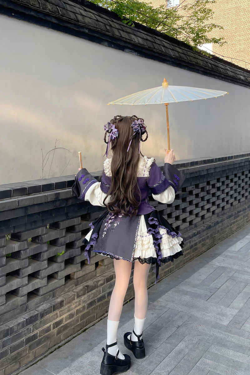 Chinese-style Girl Lolita Tops+skirt+headband+clip