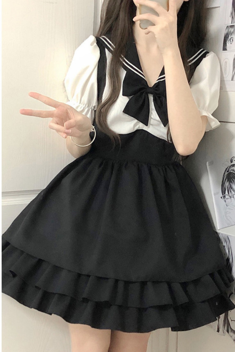 Dark Sailor Dress + Innerwear Skirt