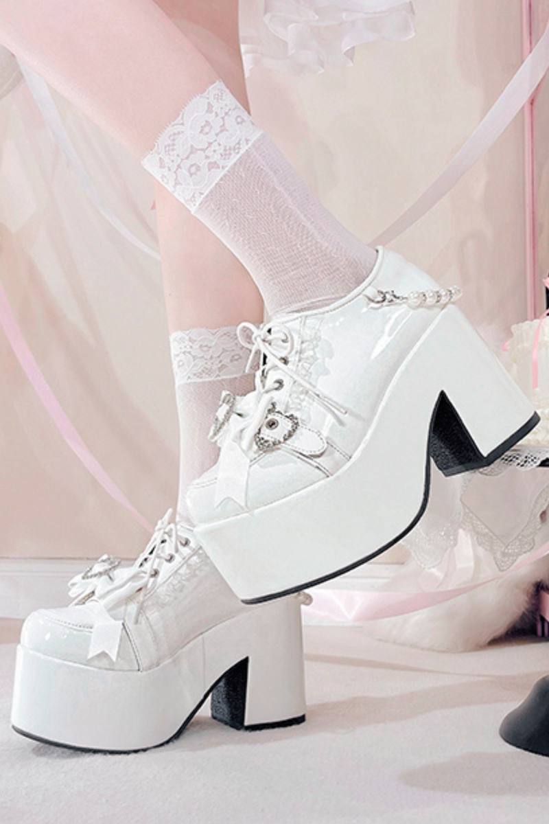 Jirai Ribbon Pearl Strap Doll Subculture Shoes