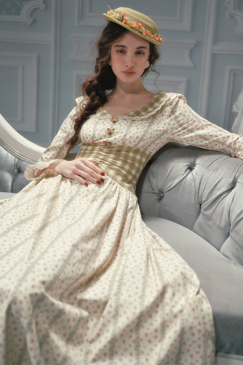 Retro Lace Maid Cotton Dress