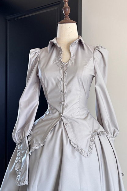 Gothic Puff Shoulder Blouse + Skirt