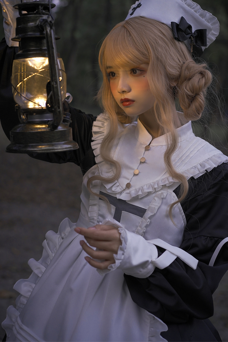 Lantern Angel Maid Lolita Dress + Apron + Detachable Collar