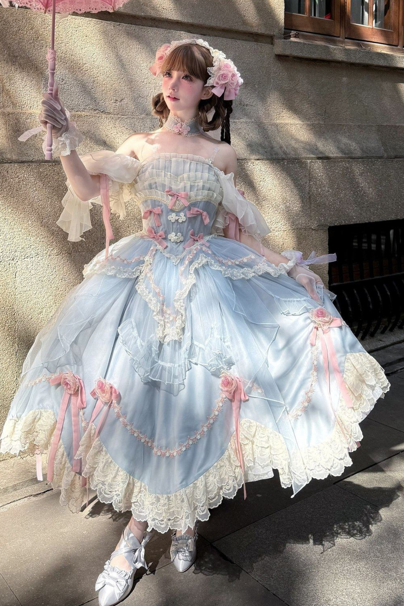 Sweet Princess Dress + Train + Veil + Accessories
