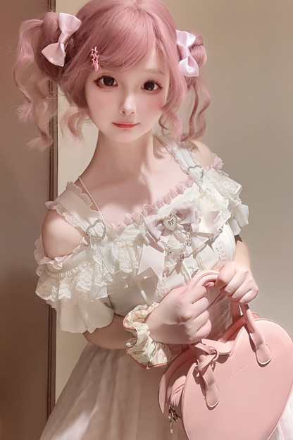 [pre-order] Mass Production Off-shoulder Top + High Waist Skirt