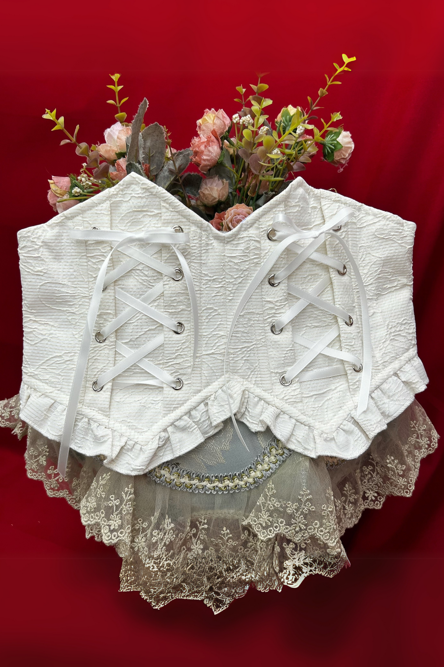 Princess Sleeve Lolita Gothic Blouse + Flare Skirt + Waist Belt