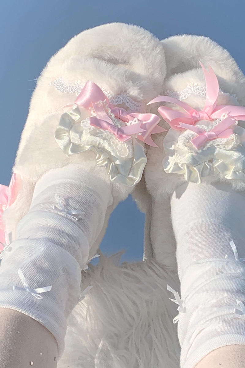 Bunny Fur Lolita Slippers