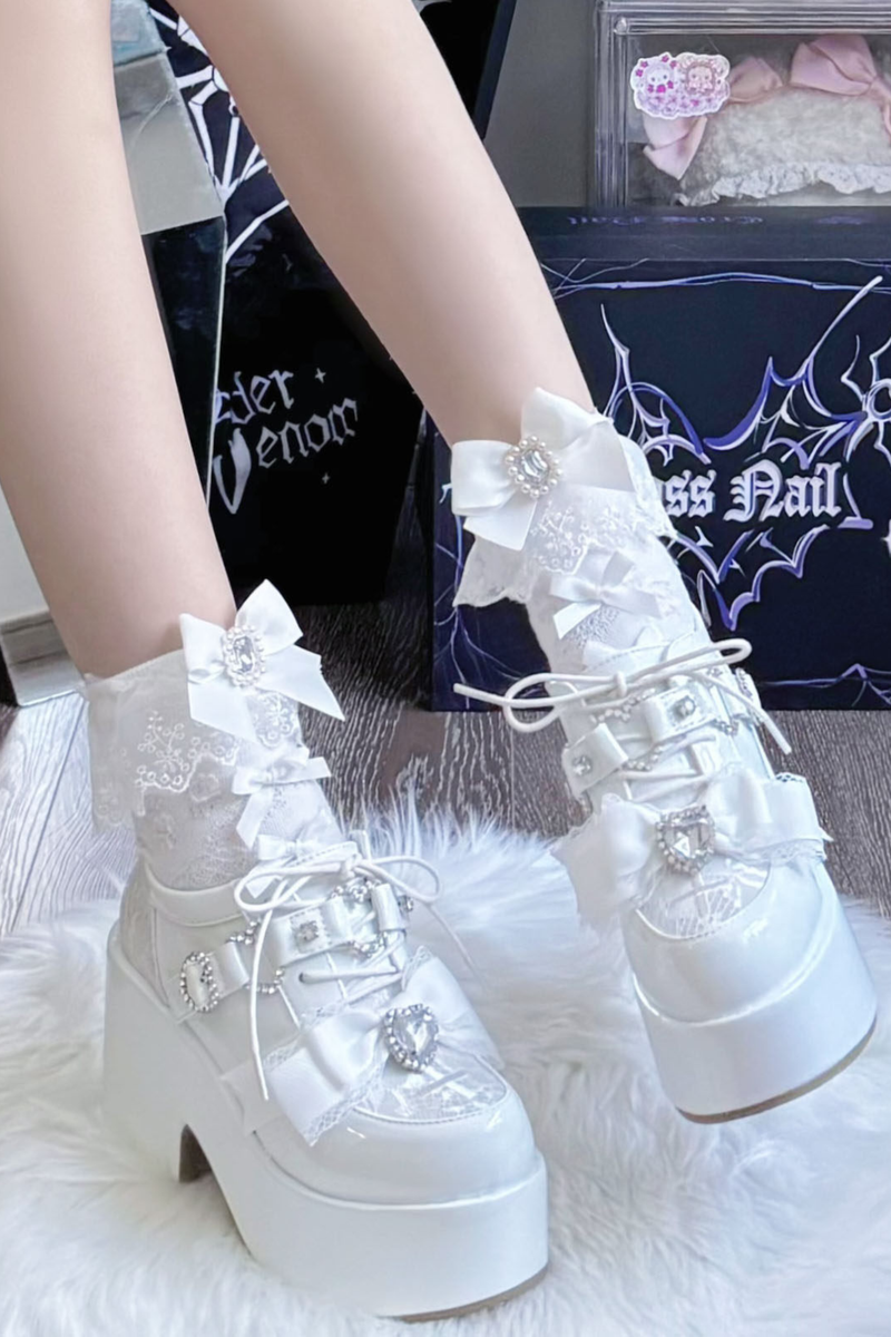 Dark Sweet Love Ribbon Shoes