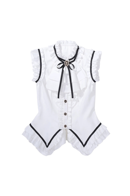 Flying Sleeve Sweet Dark Top + Flare Skirt