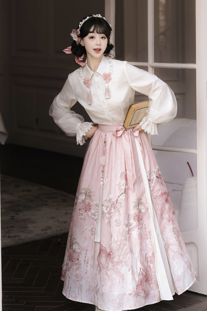 Sweet Flower Shawl + Blouse + Skirt
