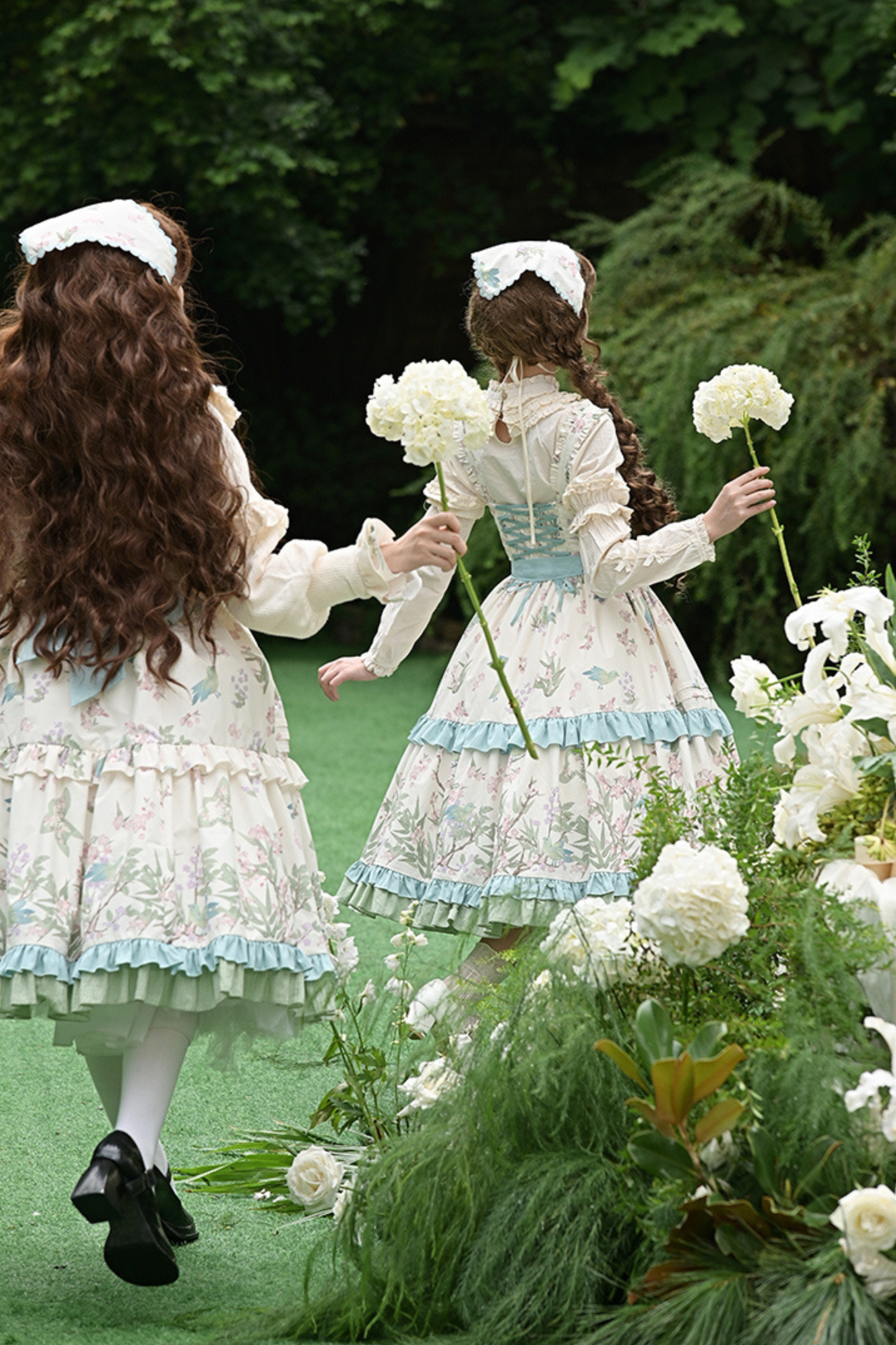 [pre-order] Forest Flower Dress + Suspender Skirt + Blouse + Cardigan + Scarf