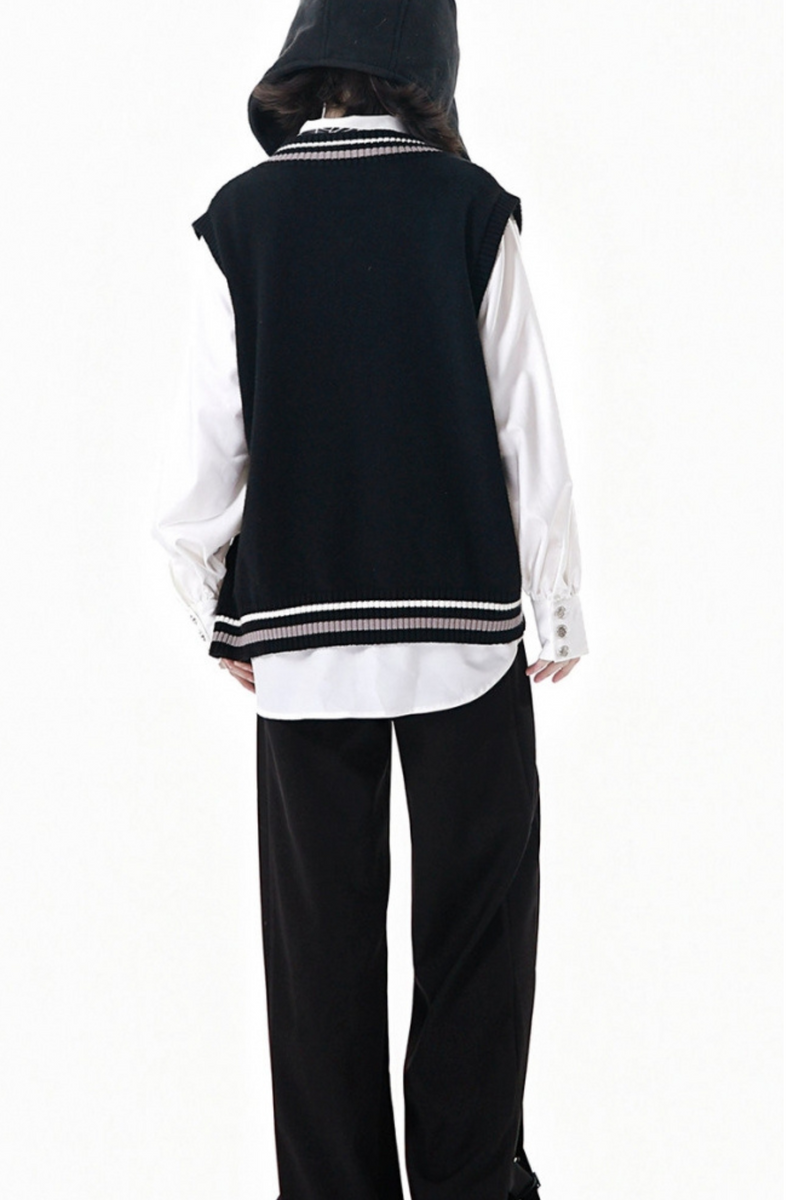 Dark Knight College Vest + Shirt + Suspender Skirt + Pants + Tie