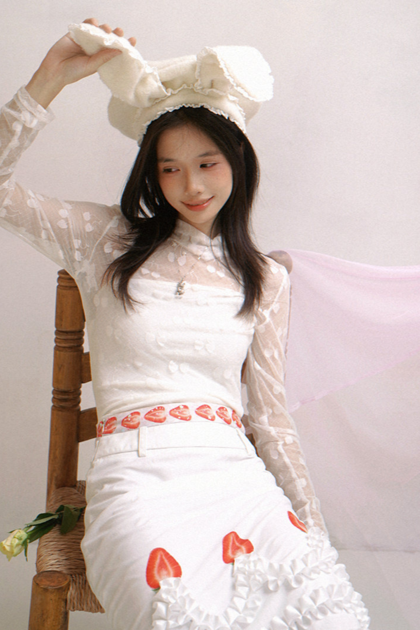 Lace Rabbit Ears Beret