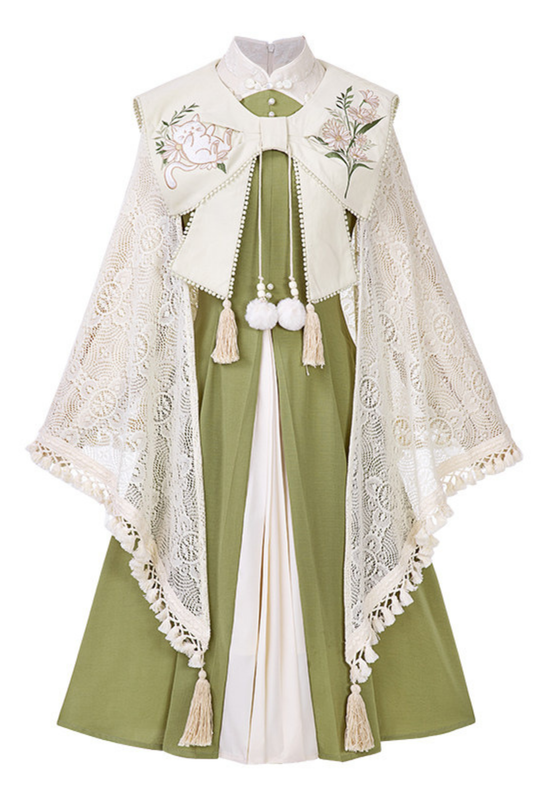 Retro Chinese Dress + Shawl