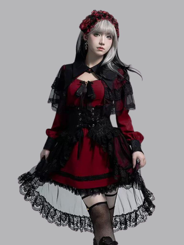 Vampire Princess Sp Dress + Corset Tulle Lace Skirt