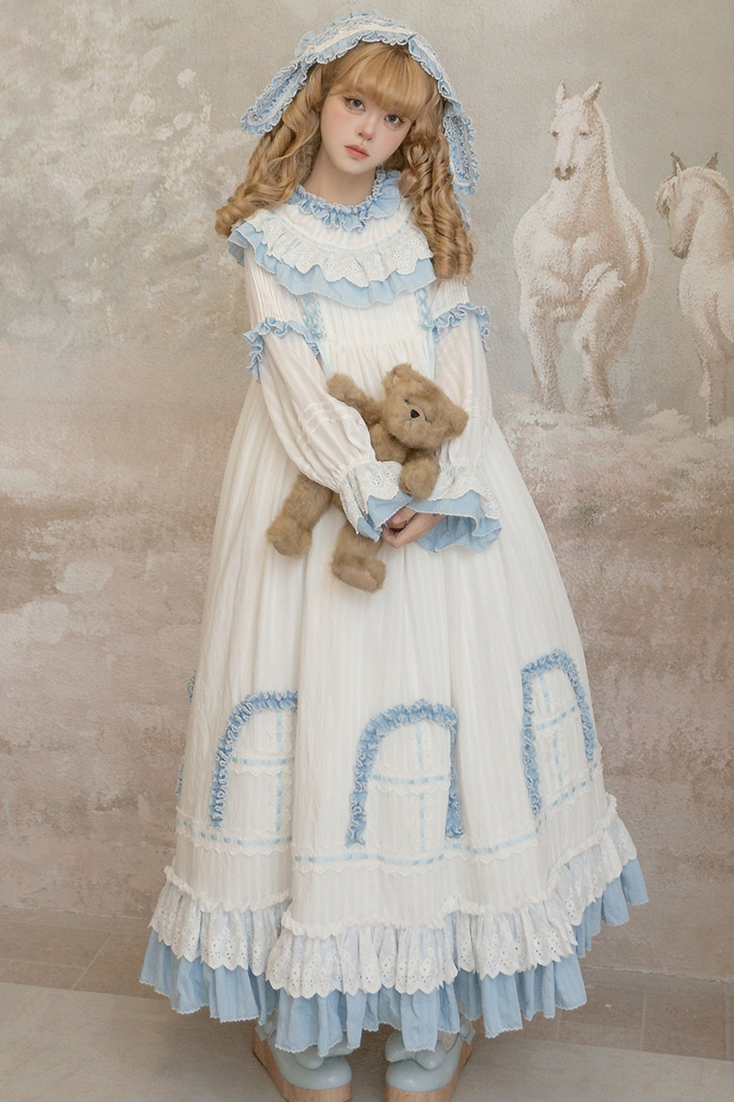 Rabbit Twin Blue Lolita Dress + Rabbit Headband