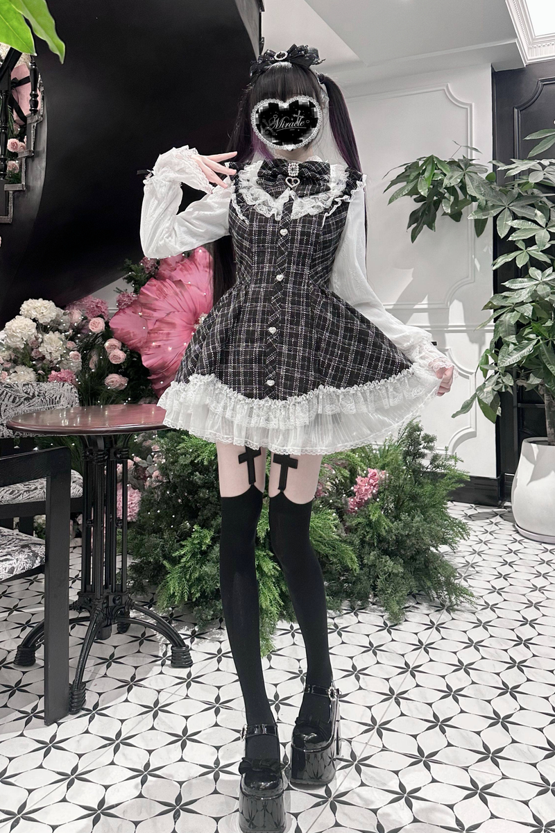 Lace Plaid Dress + Pants