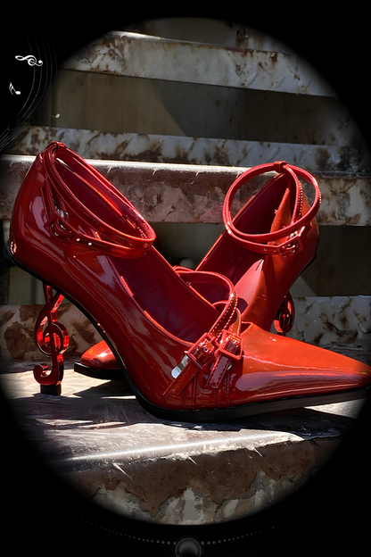 Gothic Music Note High Heels