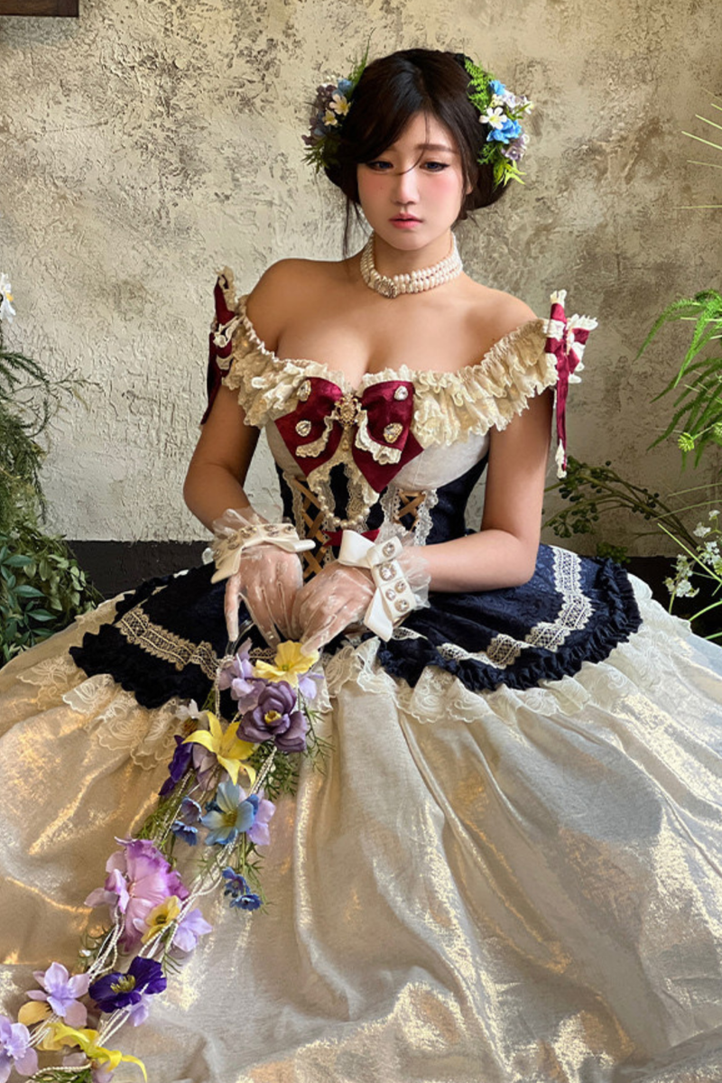 Snow White Lolita Dress + Big Ribbon