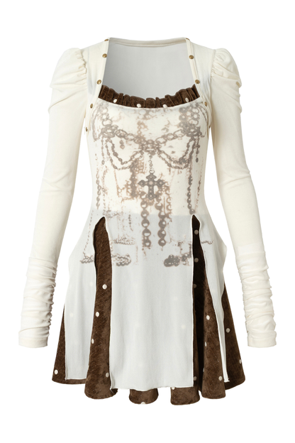 Baroque Velvet Plaid Dress