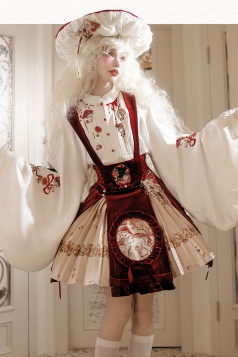 [pre-order] Japanese Style Mushroom Dark Sweet Lolita Jumper Skirt + Gown + Accessories