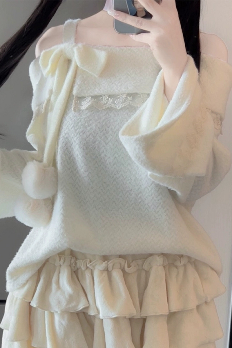 Candy One Shoulder Soft Top + Tiered Skirt