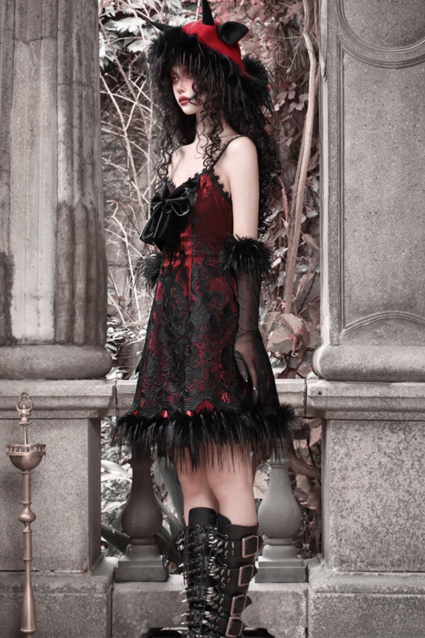 Dark Gothic Slim Slip Dress