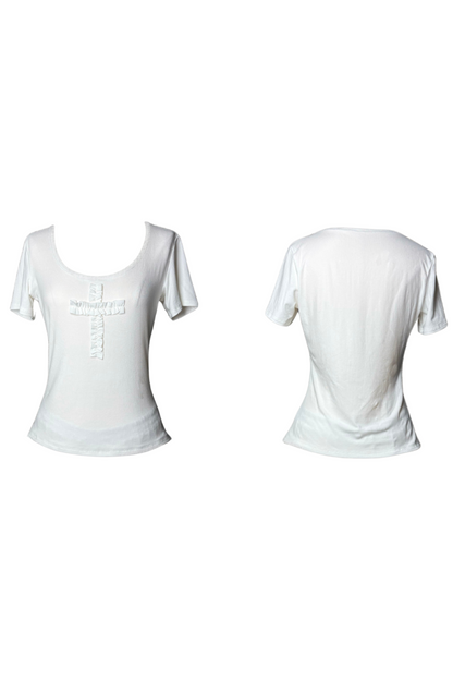 Gothic Style Cross T-shirt + Cross Collar + Pumpkin Pants