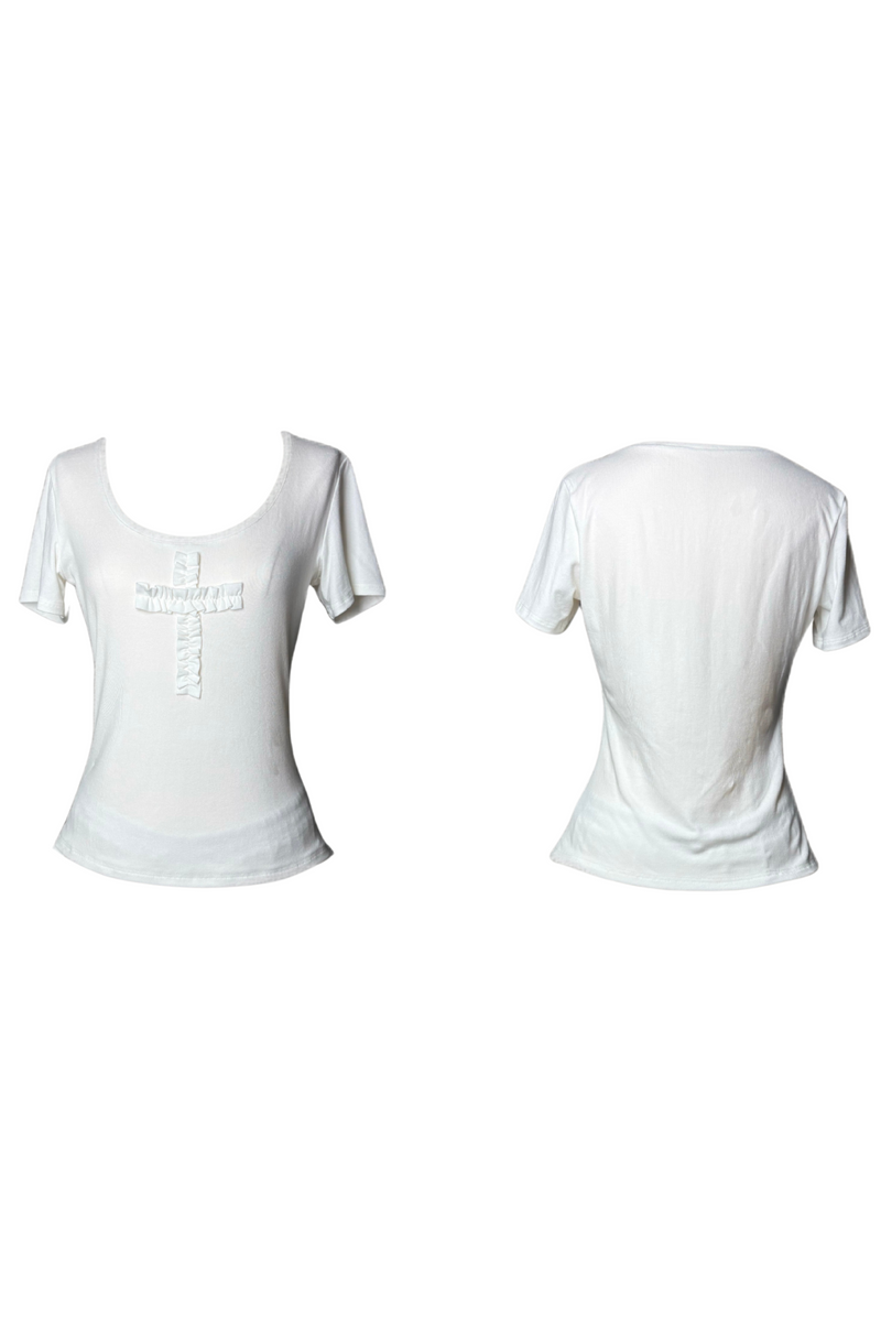 Gothic Style Cross T-shirt + Cross Collar + Pumpkin Pants