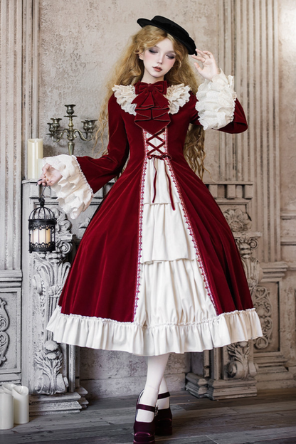 Classical Dress + Collar + Ribbon + Hat
