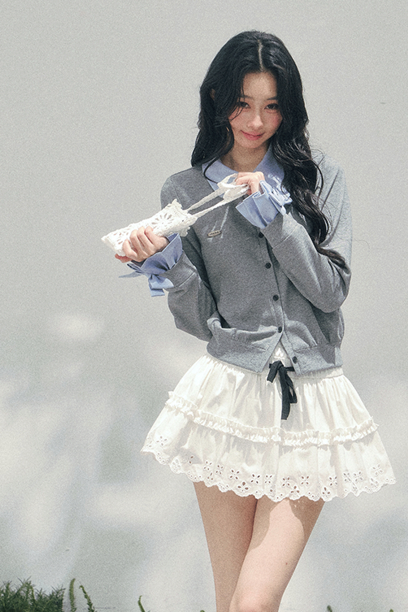 French Faux Two Piece Polo Sweater