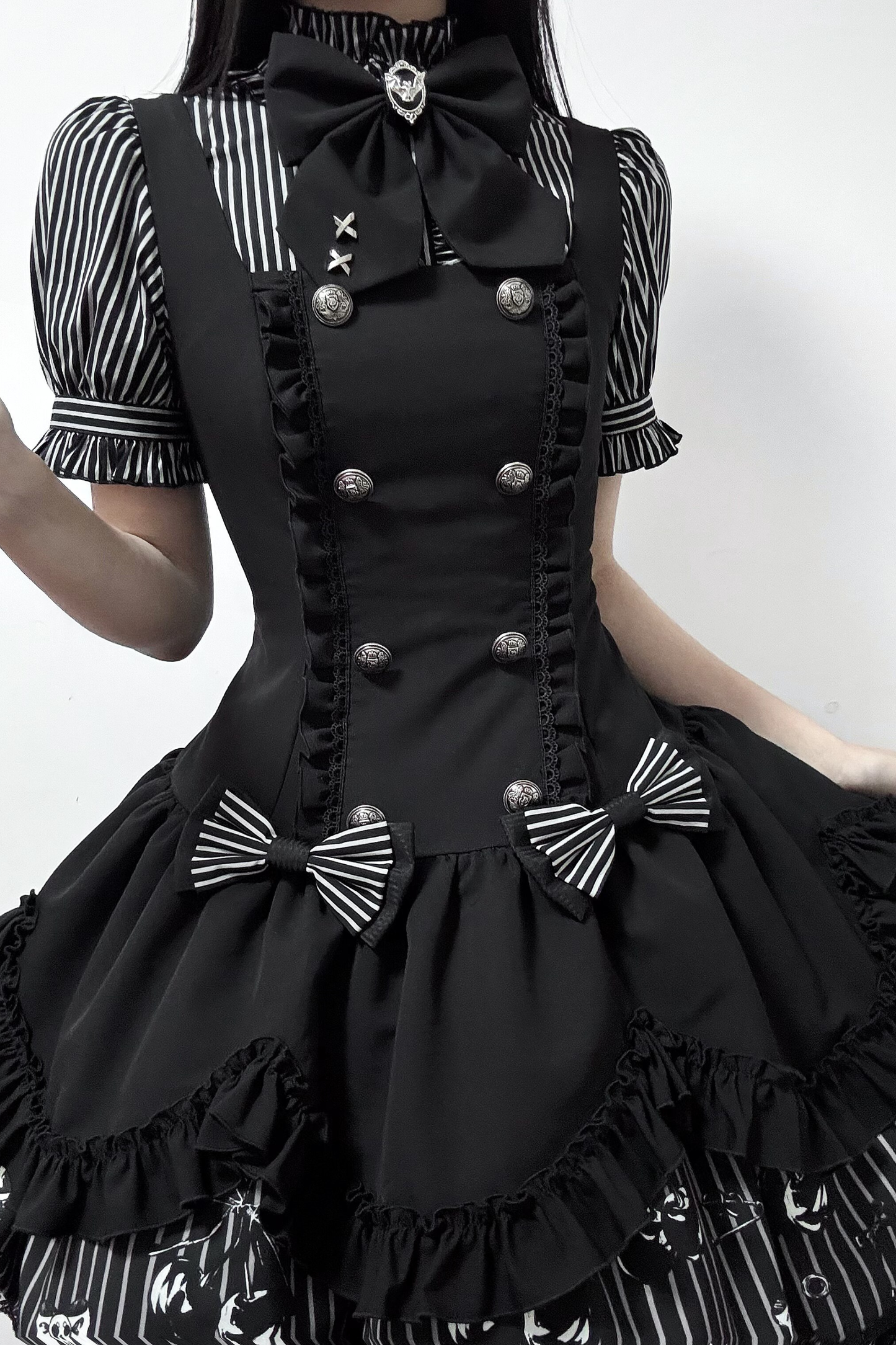 [pre-order Deadline: March 20] Rabbit Gothic Vampire Lolita Skirt + Striped Shirt + Hat