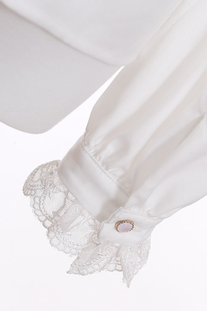 Holy Cross Flutter Sleeve Suspender Skirt + Shirt