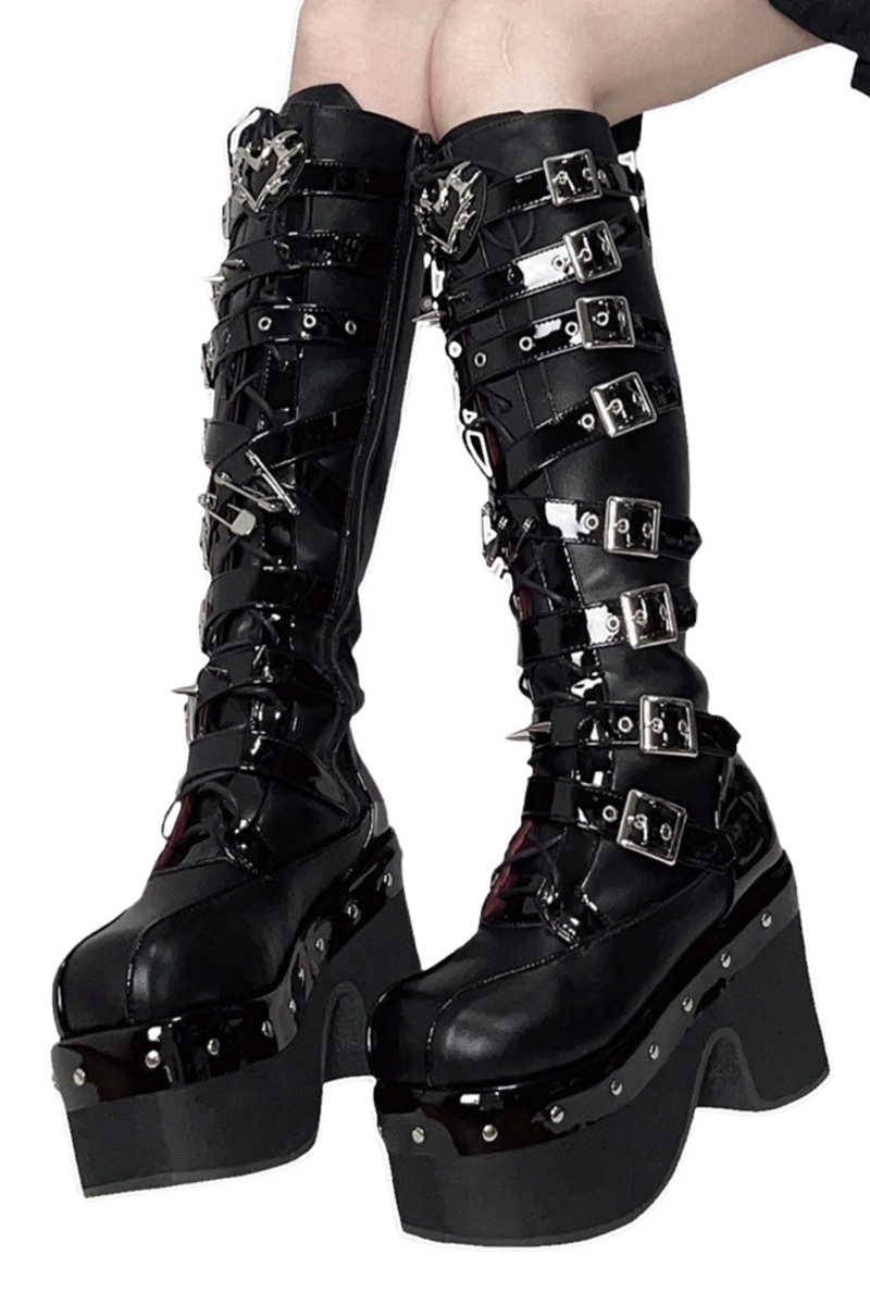 Dark Belt Design Boots