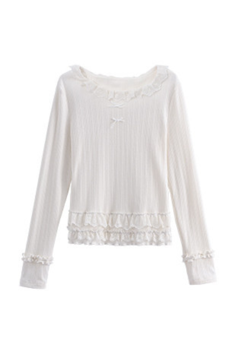 Ribbon Ruffle Slim Top