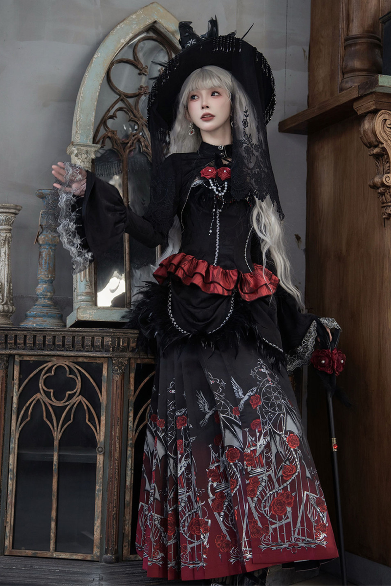 Gothic Gradient Gothic Skirt + Top + Cardigan + Shirt