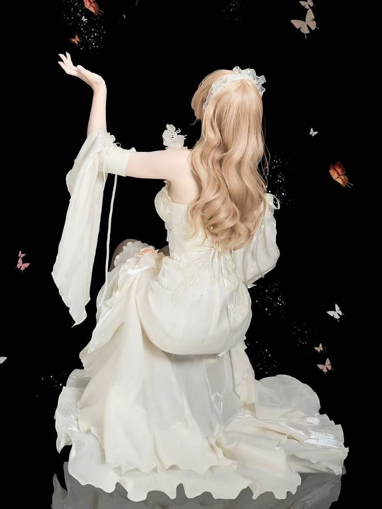 [pre-order] Amour Rose Bianca White and Blue Mermaid Dress Set