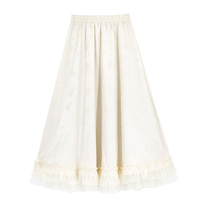 Embroidered Top Jacquard Skirt Set