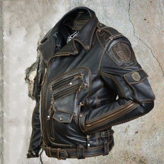 Biker Leather Jacket Black