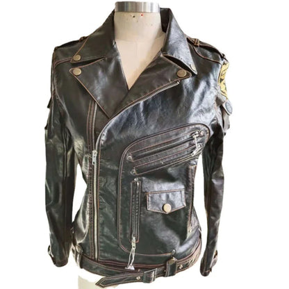 Biker Leather Jacket Black
