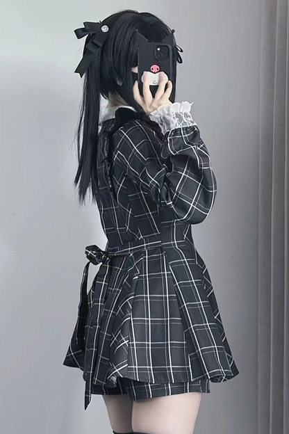 [pre-order] Jirai Plaid Top + Inner Plaid Pants