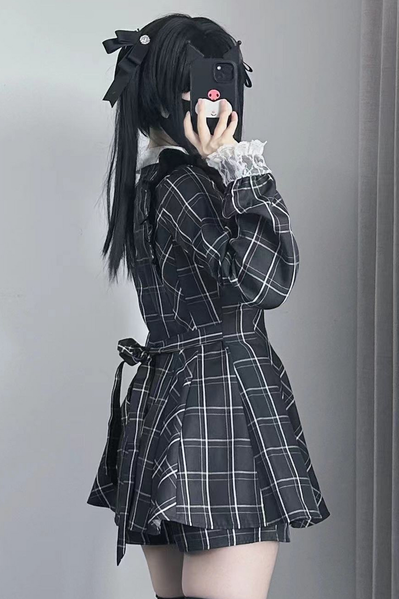 [pre-order] Jirai Plaid Top + Inner Plaid Pants