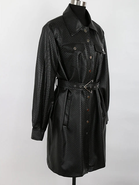Leather Belted Shirt Black