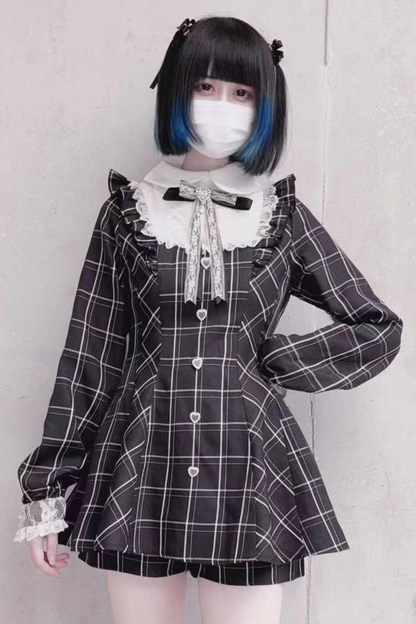 [pre-order] Jirai Plaid Top + Inner Plaid Pants