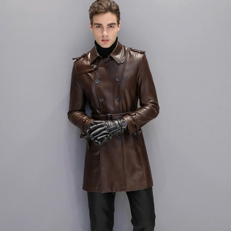 Leather Trench Coat Black