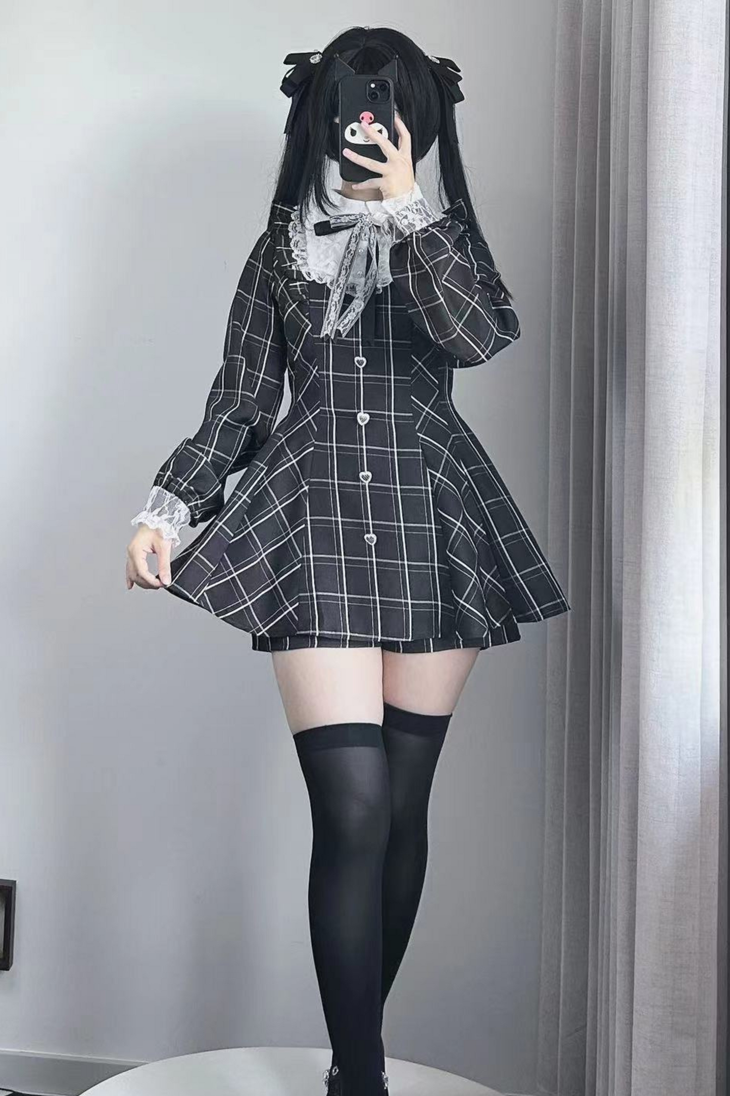 [pre-order] Jirai Plaid Top + Inner Plaid Pants