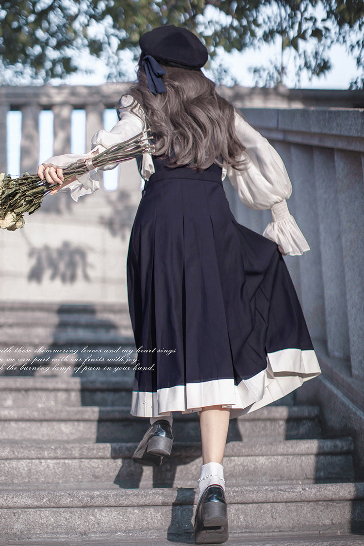Blue Sleeveless Classic College Style Lolita Jumper Dress