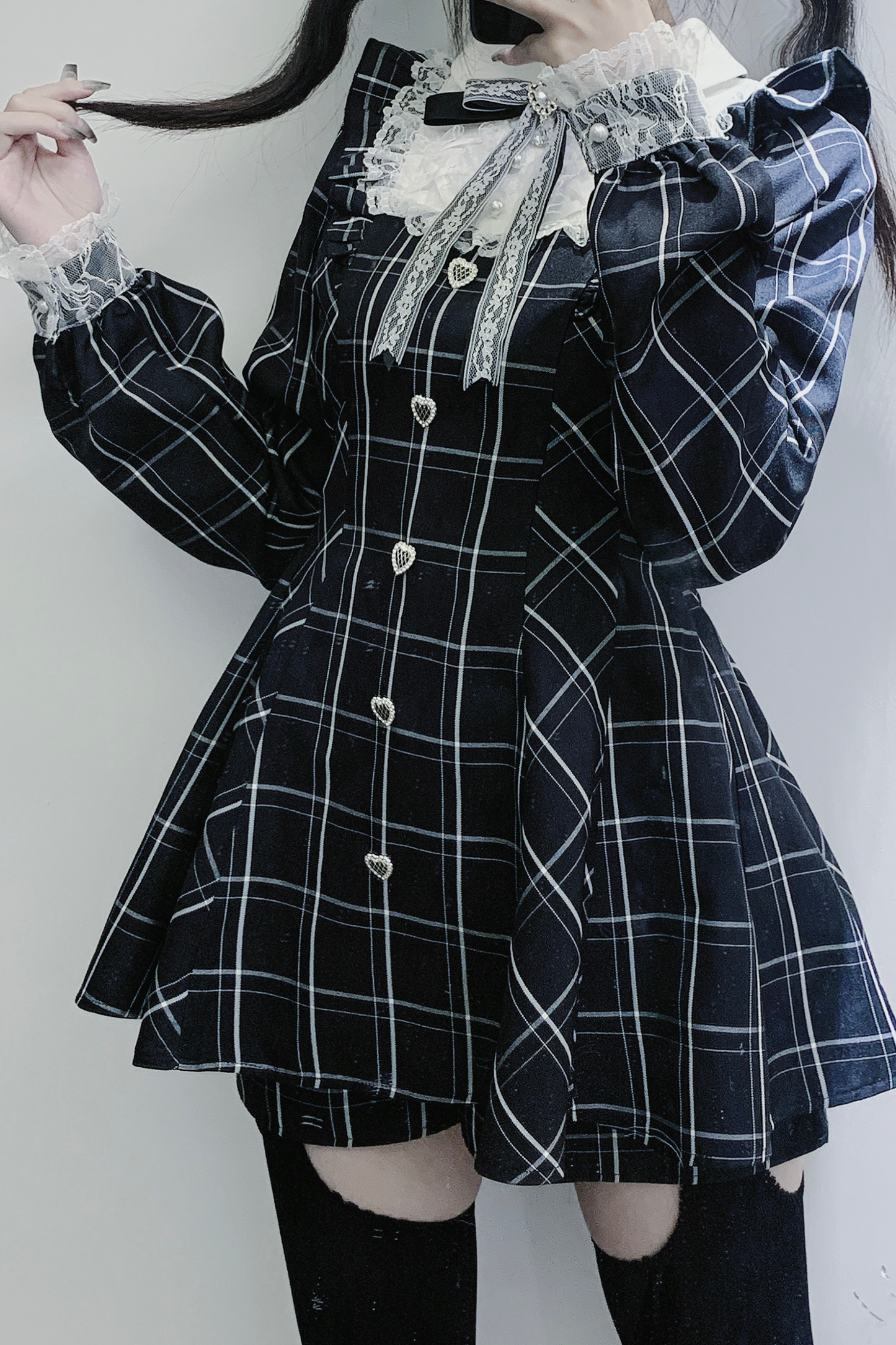 [pre-order] Jirai Plaid Top + Inner Plaid Pants