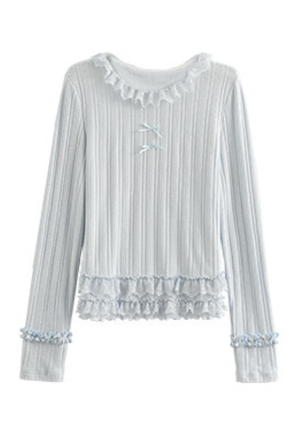 Ribbon Ruffle Slim Top